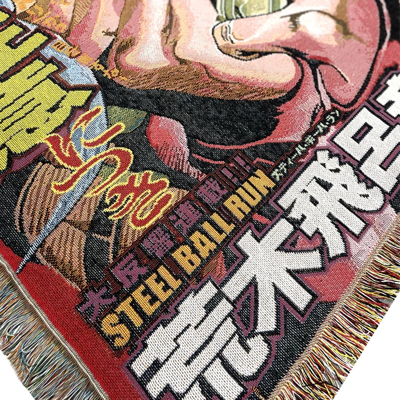 2024 Custom Elastic Anime Printed Sofa Covers Raschel Blanket with Solid and Cartoon Patterns Home Throw Tapestry
