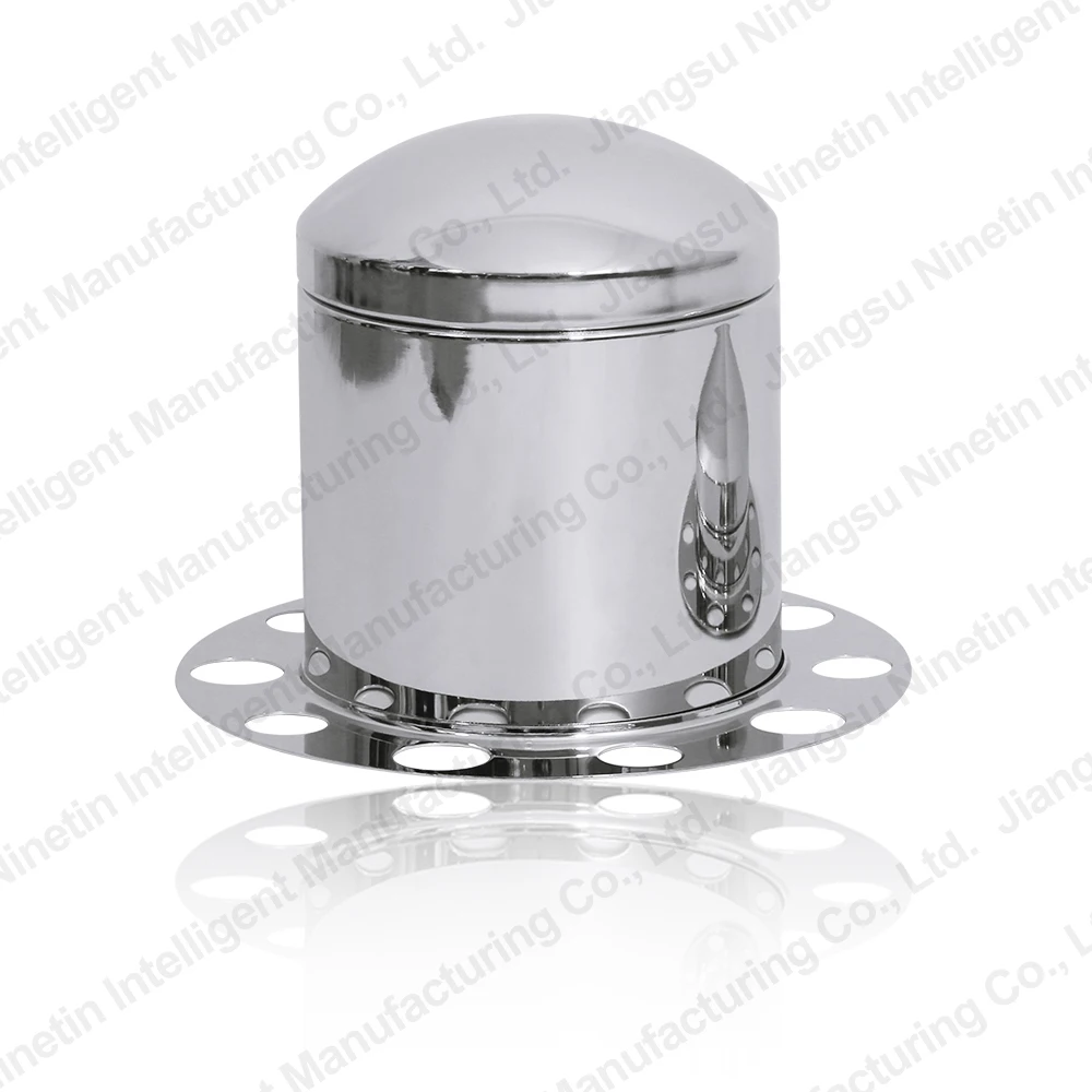 Stainless Steel Wheel Hub Cover Mirror Polished Rear Wheel Axle Covers For American Semi Trucks Volvo Mack International