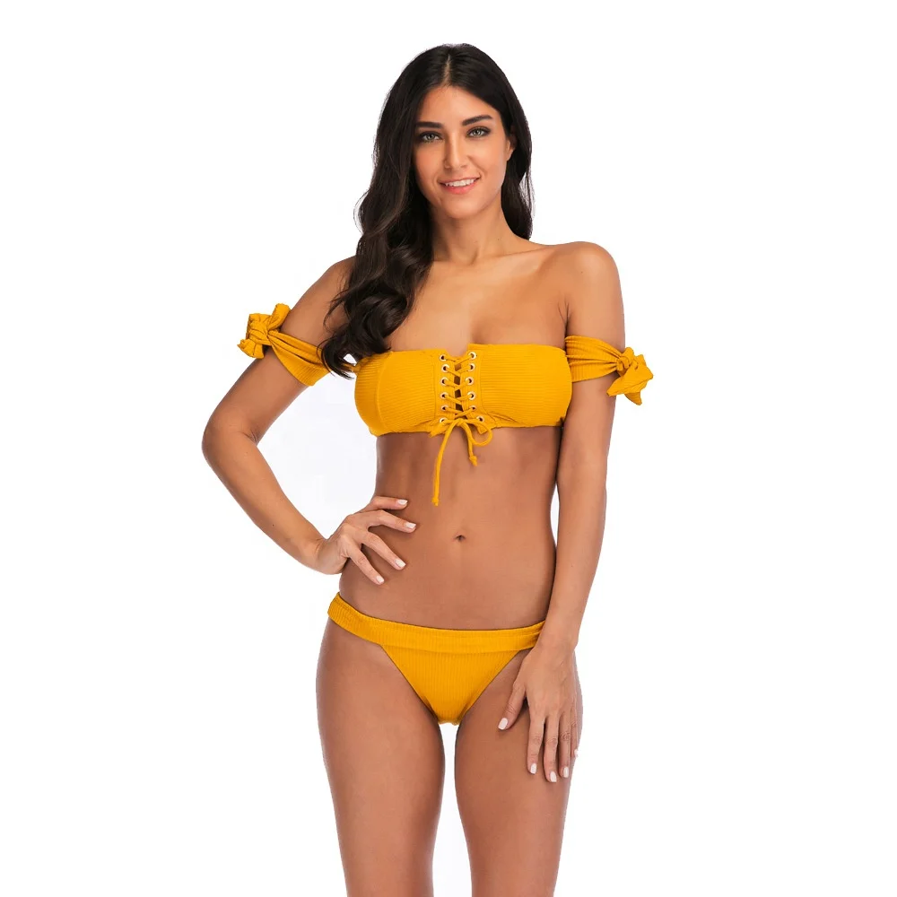 
New arrive swimsuit bikini bra Breathable solid color swimwear manufacturer 