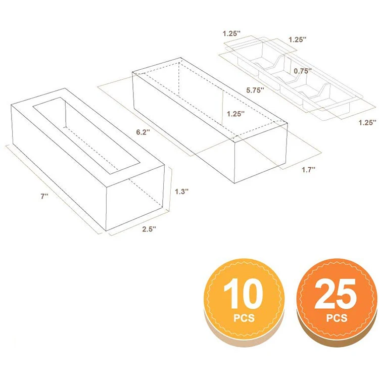  10 шт. белый вытащить трюфель коробки шоколадные конфеты упаковывая с ясным окном рукава