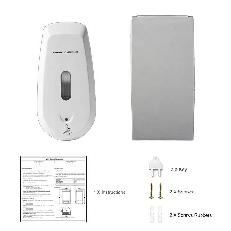 Commercial Refillable Hotel 500ml Plastic Automatic Wall-mount Sanitizer Liquid Spray Soap Dispenser