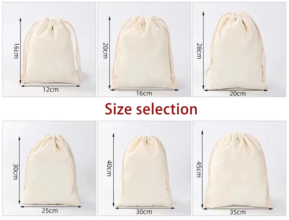 plain insulated rope handle wine tote bag small cotton blank Canvas Drawstring Bag With Logo Printed