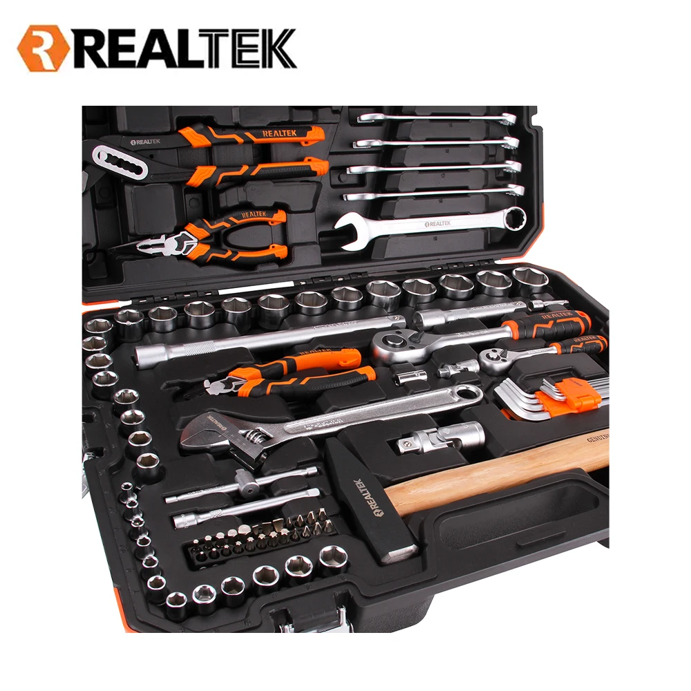 Профессиональный ящик для инструментов Realtek 100 шт. набор ремонта гаражных