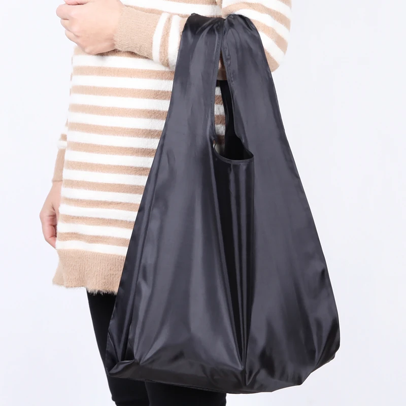 New ECO Polyester Women Men Package Buy vegetables traveling Reusable Tote Foldable Shopping Bag