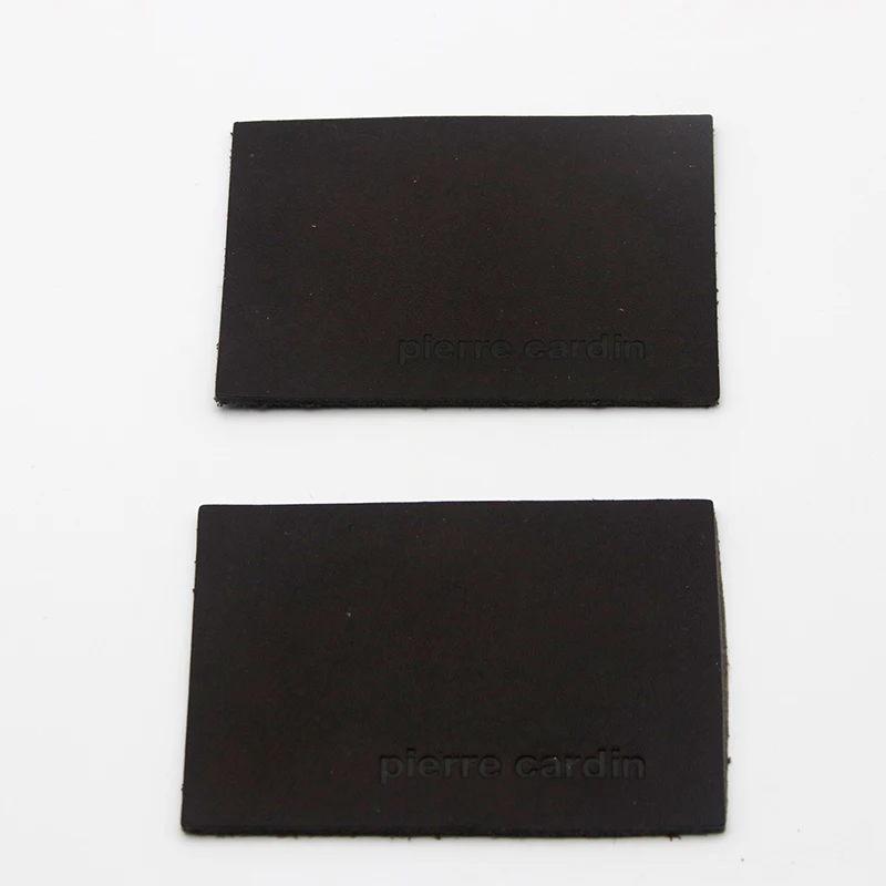 Wholesale Sew on Custom Private Reflective Brand Name Logo Design PU Leather Embossed Badge for