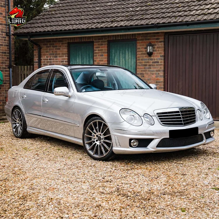 W211 E63 AMG Front Bumper Side Skirts Rear Bumper Body Kit For Mercedes Benz E Class Bodykit