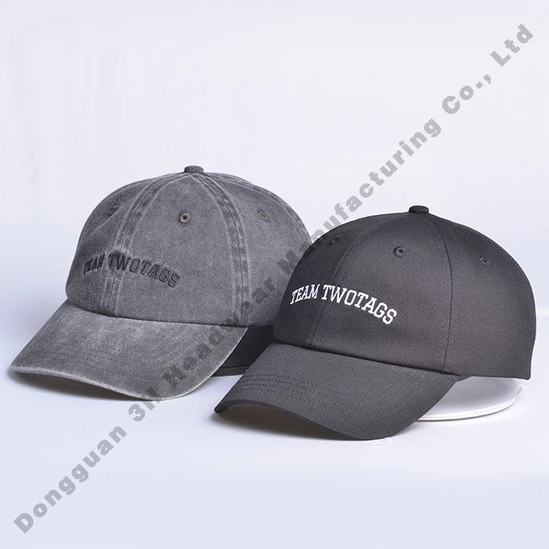High Quality Fashion Curved Brim Sports Washed Cotton Gorras Baseball Cap Hat Custom Embroidery Logo Baseball Caps