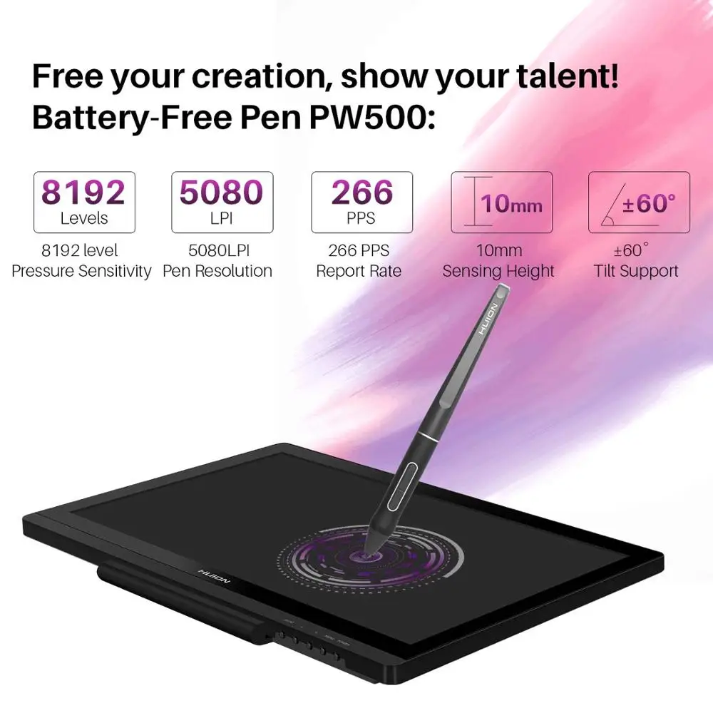  HUION KAMVAS GS1901 19 5 Дюймов Полное ламинирование IPS графика чертеж планшет
