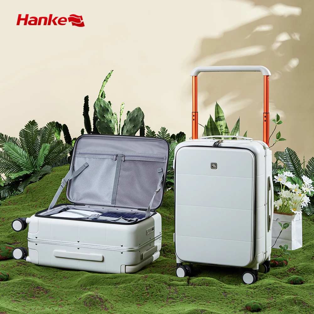 Hanke PC Hardside Carry On Luggage, 20 24 inch Front Opening Suitcase with Spinner Silent Wheels Suitcase