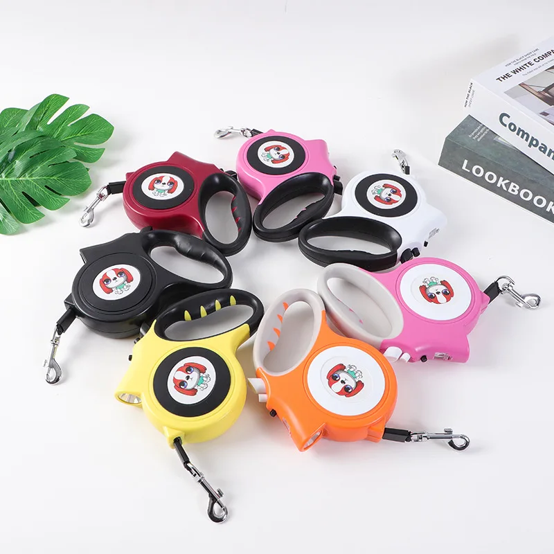 
Promotion Discount ABS Multi-Color Printing Automatic Traction Rope Led Retractable Pet Dog Leash 