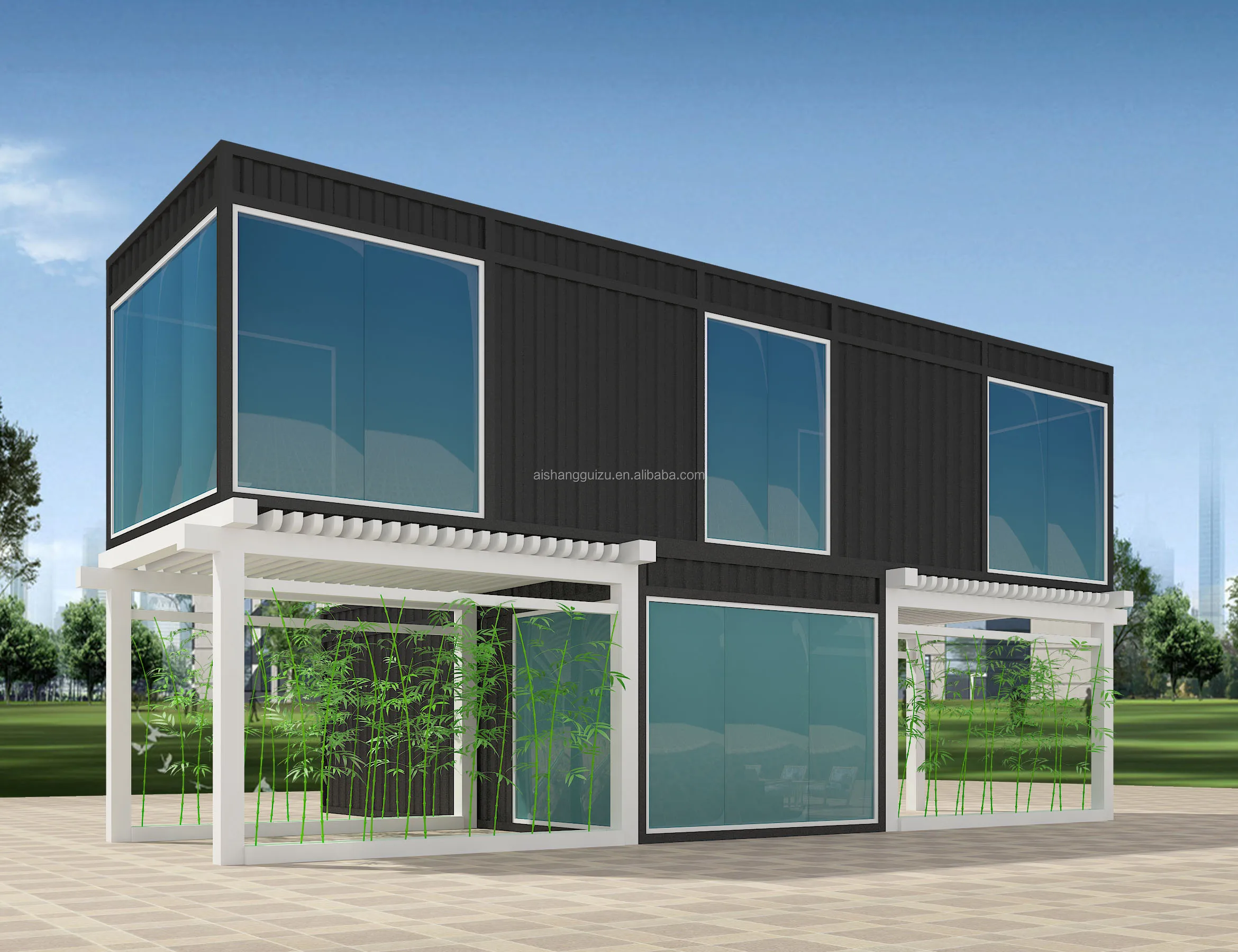 Flexible Luxury Holiday House Simple Design Economical Quick Installation Prefabricated Office container house For Sale