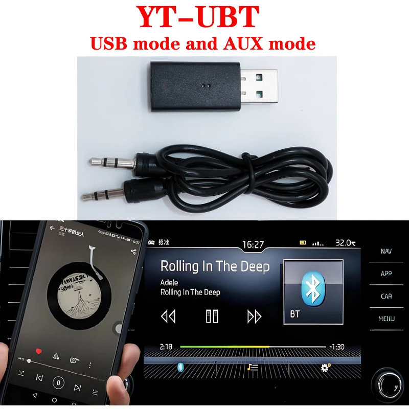 HOT Sale Yatour UBT USB Bluetooth music adapter USB model support car radio button control plug and play kit