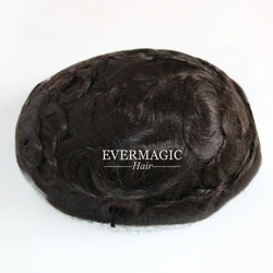 #1B Color Indian Human Remy Hair Replacement System For Men Toupee Mens Hairpieces Q6 Base French Lace with Skin Various Color