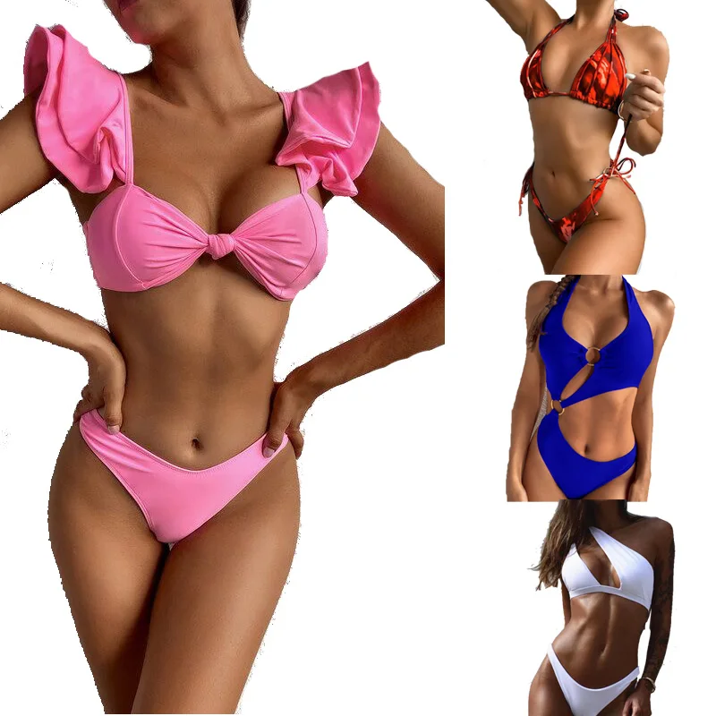 PASUXI Super Cheap price Women Summer Swimwear Brazilian Two Piece Beach Wear Swimming Suit Halter String Bikini