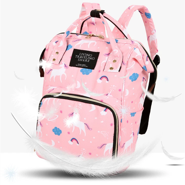Mummy bag unicorn backpack waterproof multi-function mother bag large-capacity fashion mother and baby bag pregnant women baby
