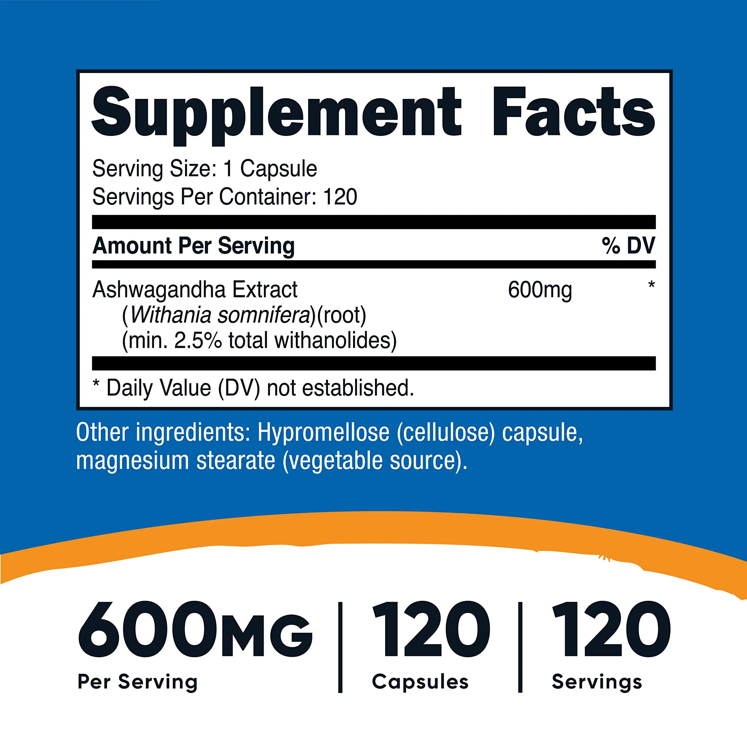 Ashwagandha Ksm-66 Root Capsules Sleeping Well Powder Pills Support Extra Strength Herbal Supplement