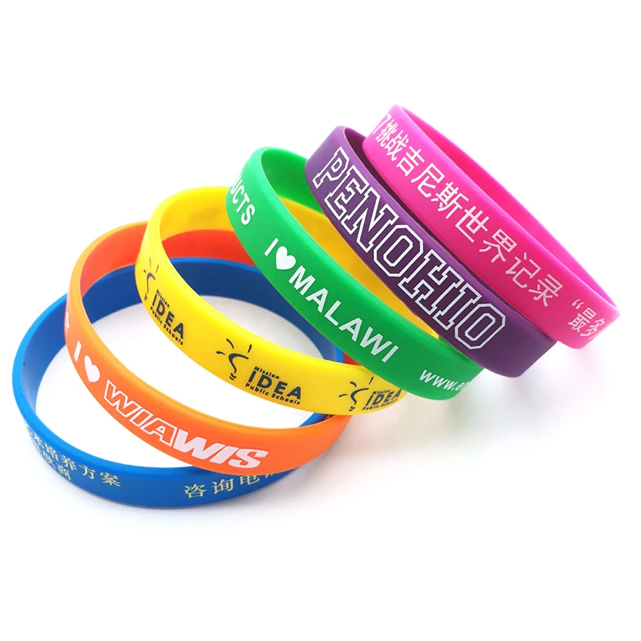 Custom Logo Rubber Bracelets promotional  Silicone Wristbands Cheapest Silicon Band Wristband For Team