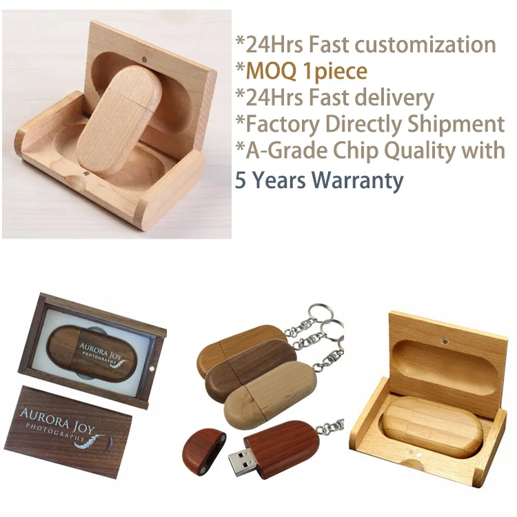 ECO Friendly  Photographer USB Flash Drive With LOGO 1GB 4GB 64GB 128GB Bamboo Wooden  Pendrive 32GB