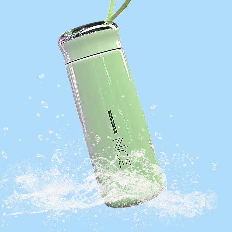 Новые Летние красивые чашки силиконовый Чай infuser двойная стеклянная силиконовая бутылка для воды