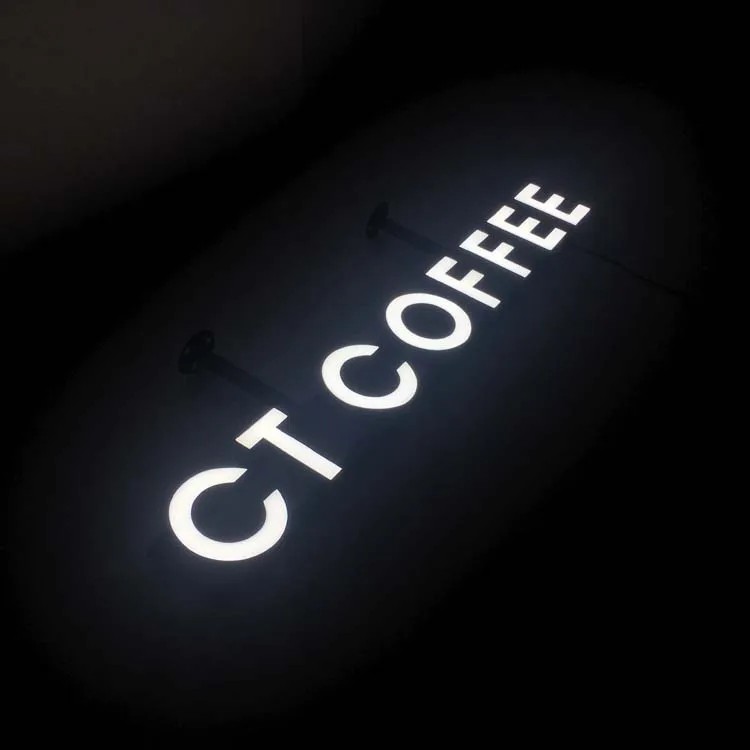 Светящийся знак прямые оптовые поставки от производителя из нержавеющей стали с подсветкой акриловый светодиодный дисплей поддержкой RGB системы