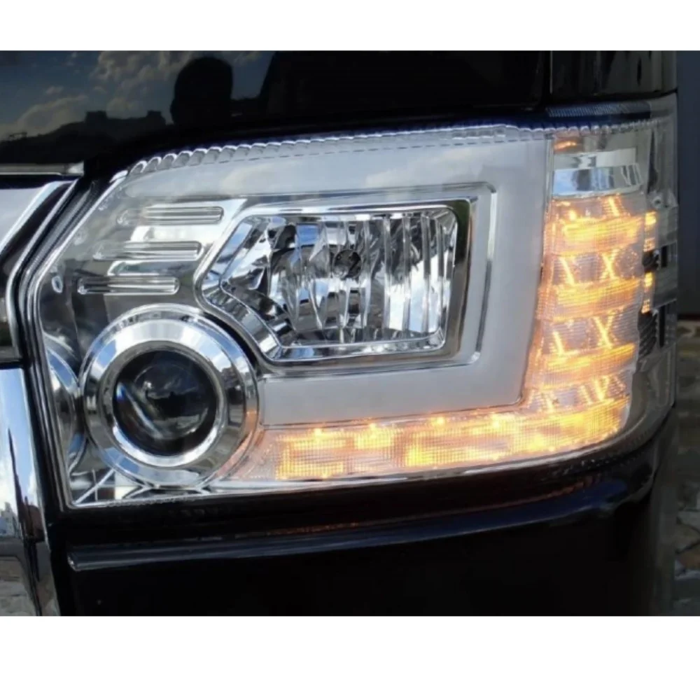 HIACE для домашнего использования корпуса 4x4 kitOptimus волоконно-оптическая светодиодная фара хромированный корпус галогенных автомобилей