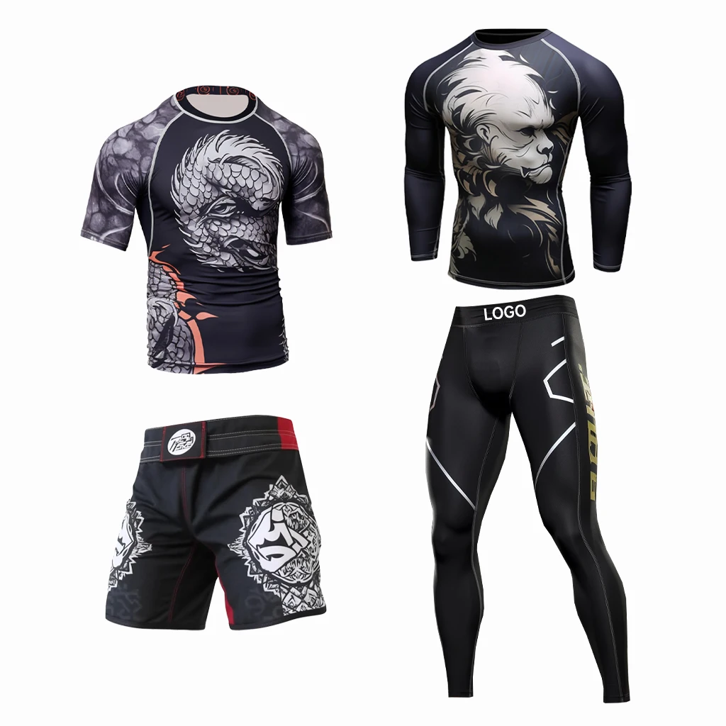 custom Sublimation printed UV Protection Compression shirts surfing bjj mma Lycra rash guard kids jiu jitsu rash vest for unisex