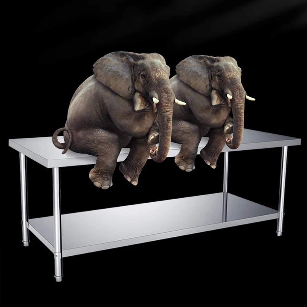 304 stainless steel workbench double-layer rack packaging table kitchen chopping board commercial operating table
