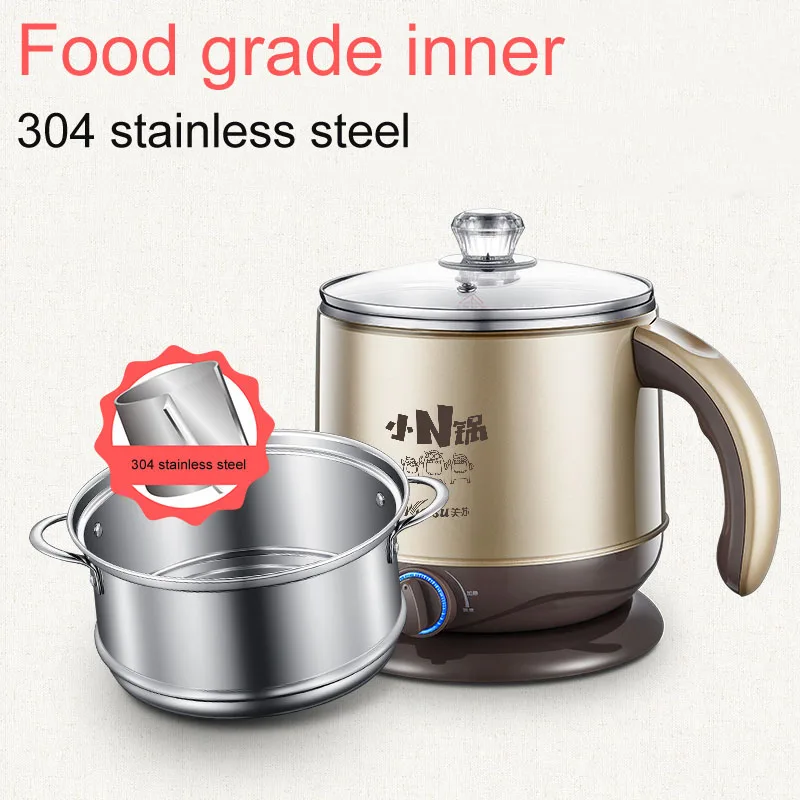 1.8 litre small portable household electric cooker convenient skillet stainless steel with tempered glass