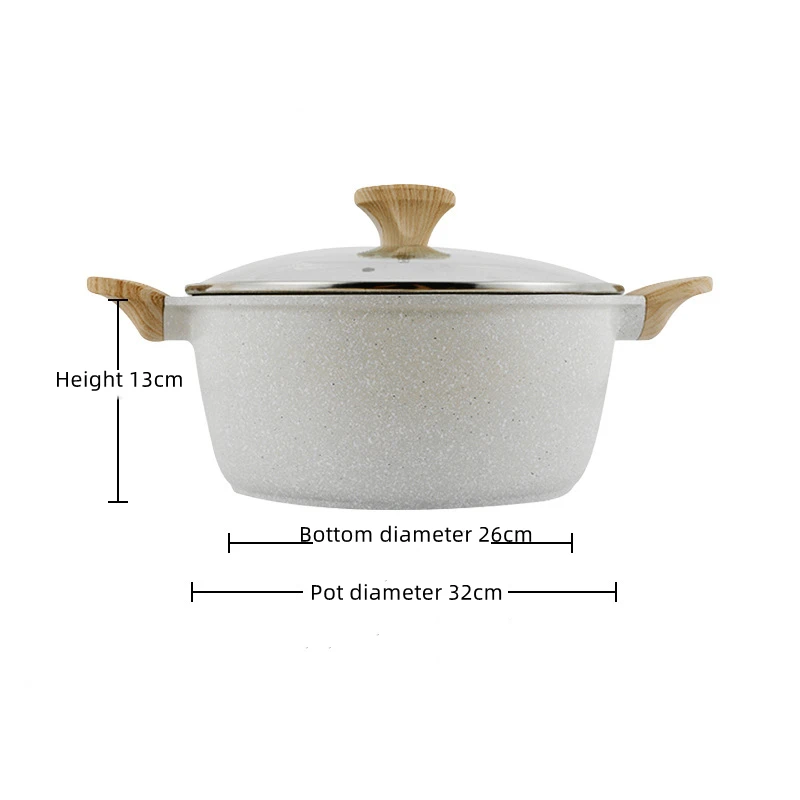 Granite saucepan with lid custom logo oem cast aluminum casserole