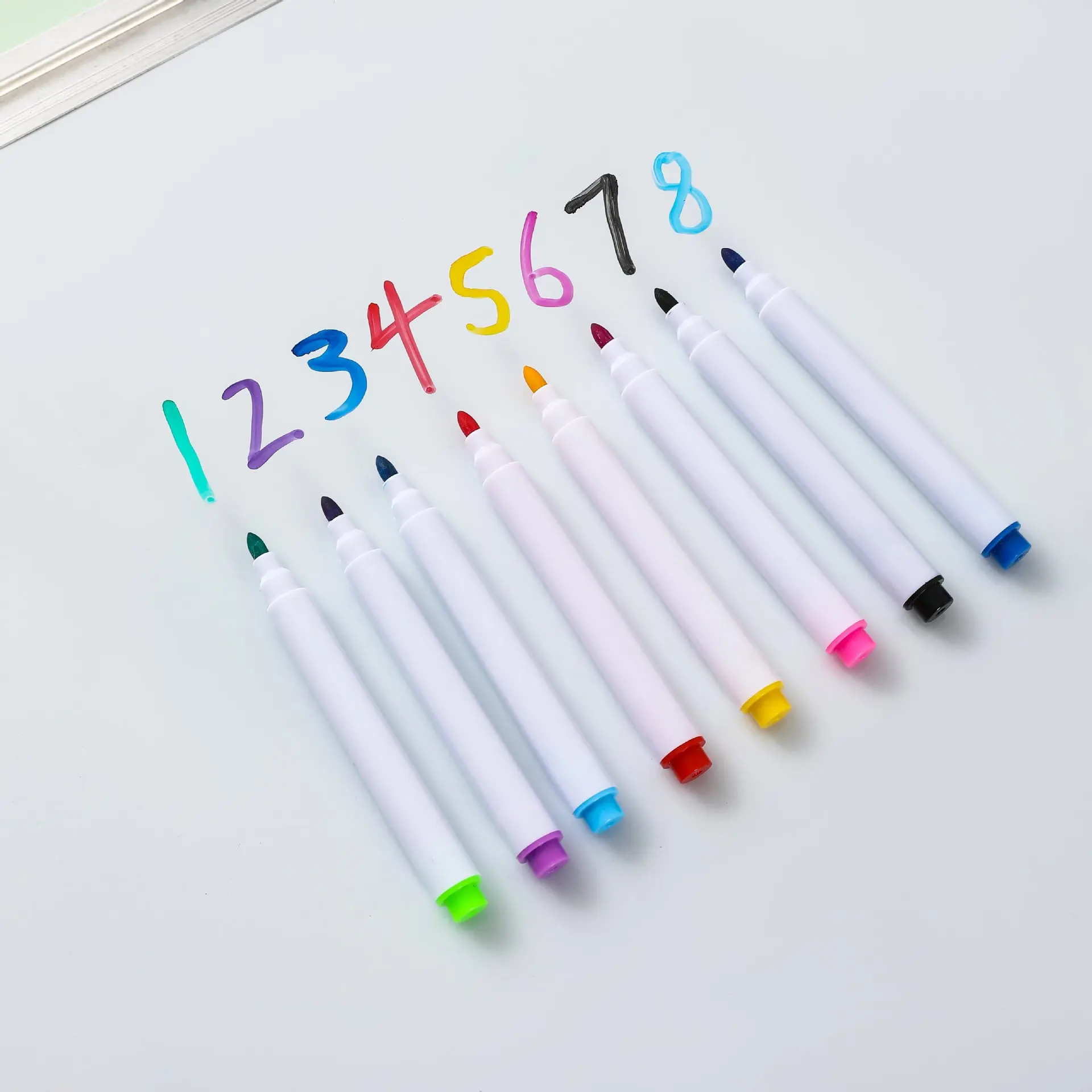 12pcs Assorted Colorful Liquid Chalk Pen Marker Dust-free Erasable White Chalkboard Water-based Non-toxic Wet Erase Markers