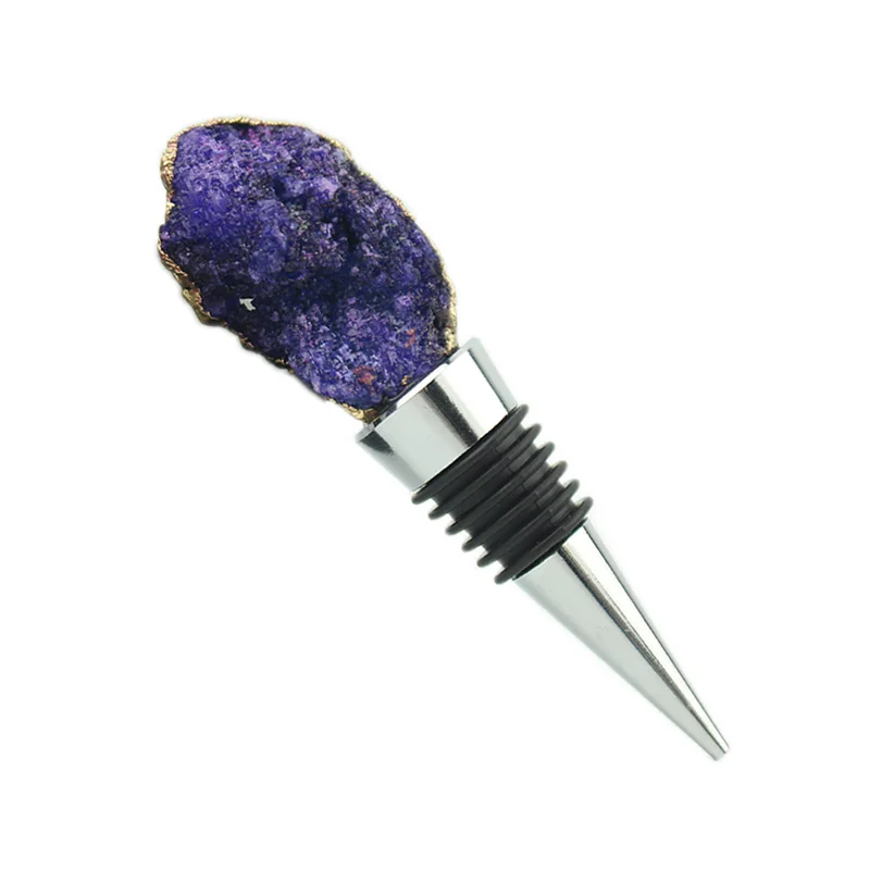 Новая натуральная бутылка для вина Geode, шампанское, кристалл, минеральный кварц, агат, пробка, бутылки