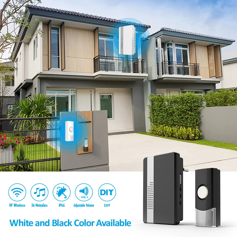 ring bell Wireless Door Chimes  Doorbell QH-866AC BLACK