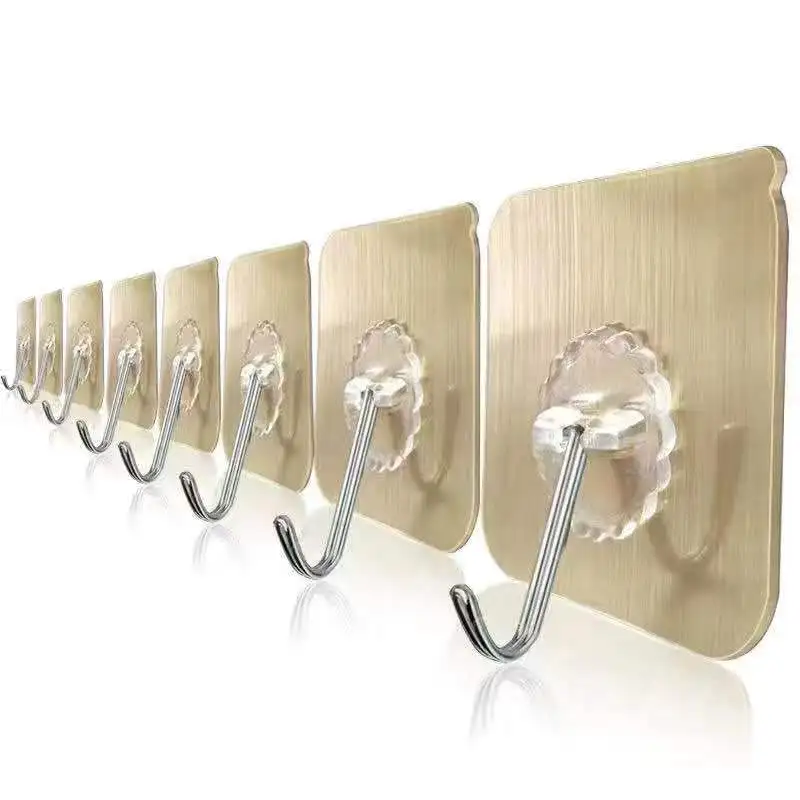 bathroom&kitchen wall organisation adhesive plastic door stainless steel hanger hook display wall hooks