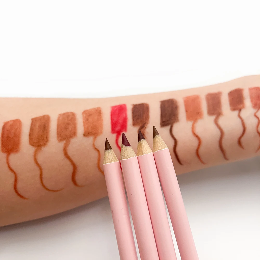 2024 Top Sale Cosmetics 18 colors Pink Lipliner Makeup Long Lasting Matte Creamy Vegan Cruelty Free Waterproof Lip Liner Pencil