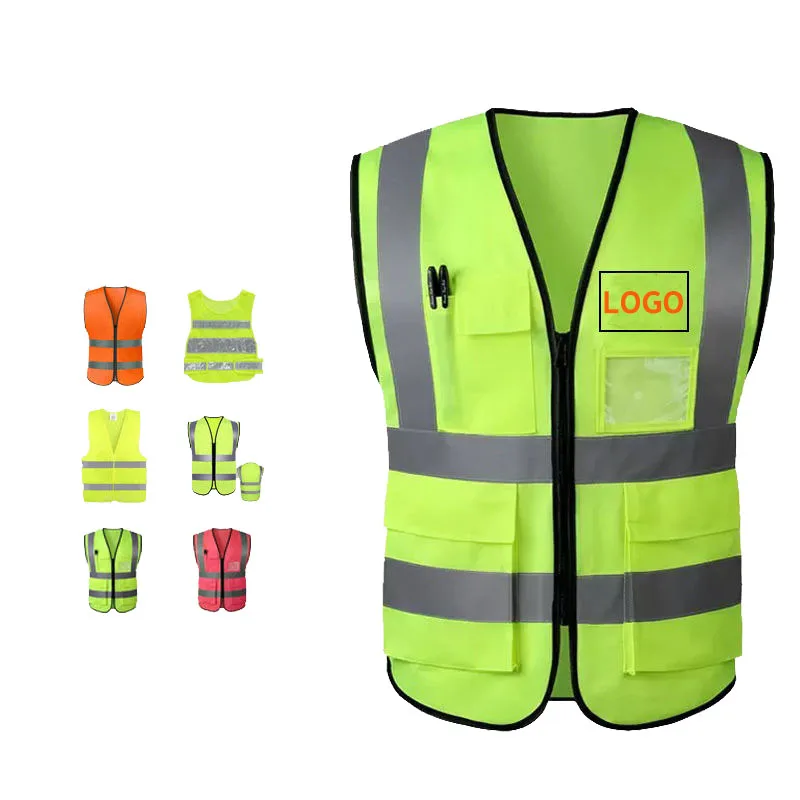 High Visibility Customize Hi Vis Reflective Safety Vest Security Vest with Pockets