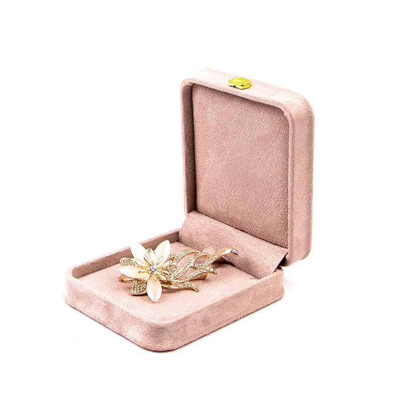 Customized Suede Velvet Jewelry Box  Ring Earring Bracelet Necklace Box Jewelry Packaging Box with Logo