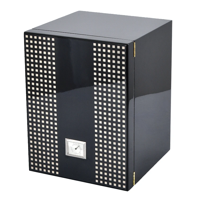 Cohiba Black Luxury 4 Drawers Cedar Wooden Cigar Cabinet Humidor