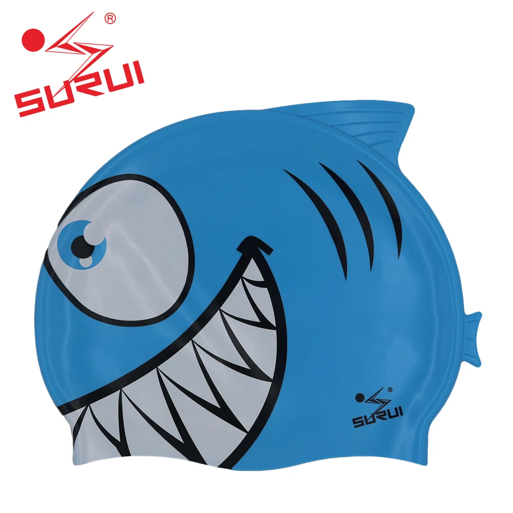 China Wholesale Oem Service Baby Silicone Swim Cap Silicone Kid With Logo cute fish swimming cap