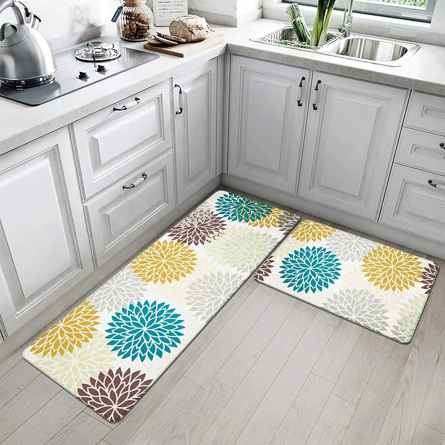 Waterproof indoor foot mat kitchen mat set of 2 anti fatigue comfort kitchen rug kitchen floor mats