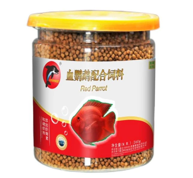 260g Lowest Price Wholesale Red Parrot Fish Food Customized Packaging Pet Feature Material Origin Type High Nutrition