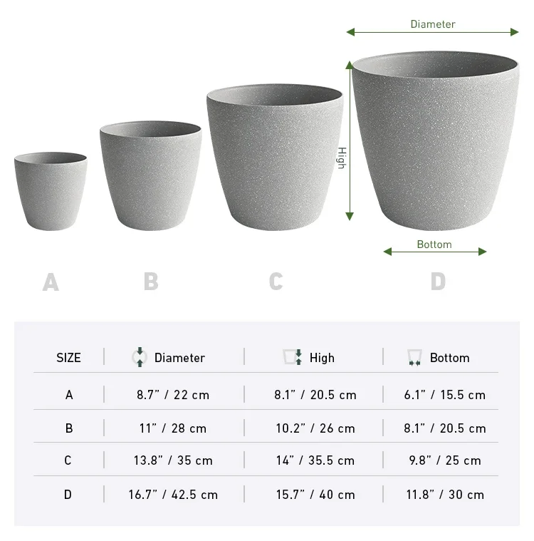 Modern Flower Pot Round Resin plant Pot Indoor Living Room Decorative planter Home Gardening Supplies Wholesale