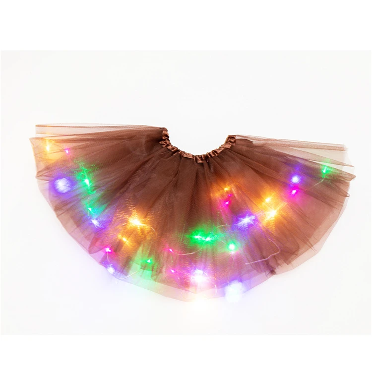 High quality hot sale Cute girl show dress Girls led light skirt Luminous star ballet skirt