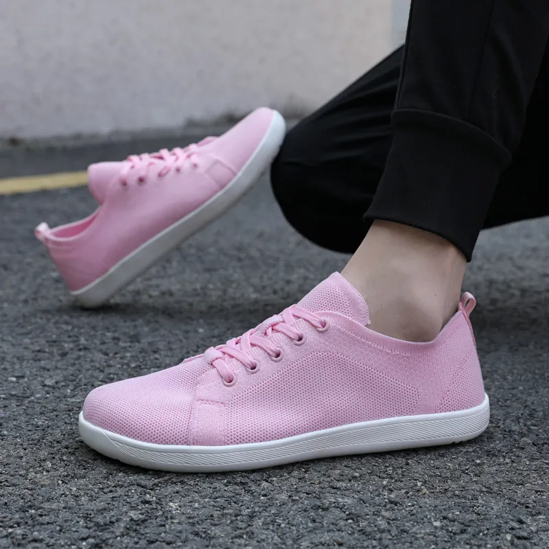 Affordable Walking Sport Casual Shoes Easy Walking Good Wrapping Fly Knitting Upper Barefoot Shoes