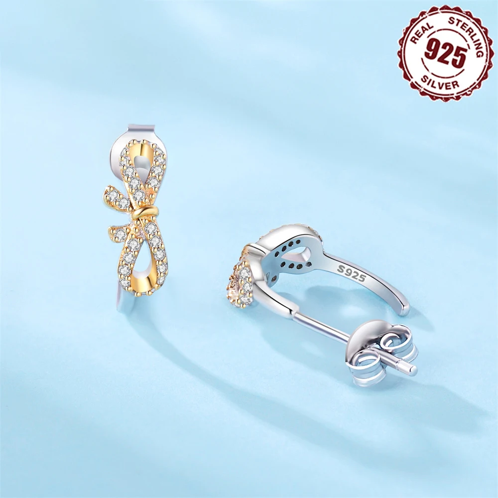 No Allergies No Nickel 925 Sterling Silver Love Bear Ear Nails Fashion Stud Earrings For Birthday Present Fine Jewelry