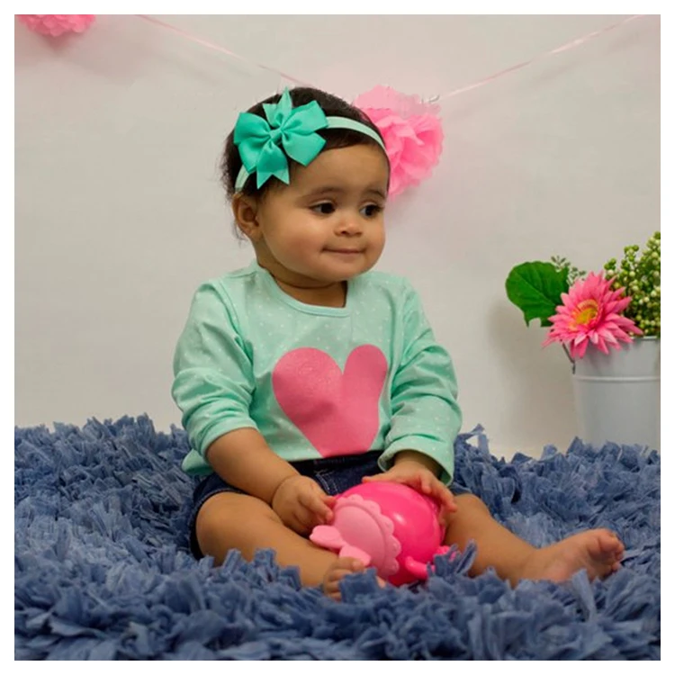 3.5' Pinwheel Hair bow with Headbands Soft stretch hairbands Hairbows Hair bands Accessories for baby Kids Girls