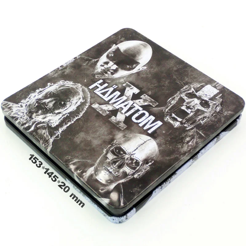 Прямоугольный навесный оловянный корпус CD/DVD ящик для хранения 2 дисков металлический коробка олова