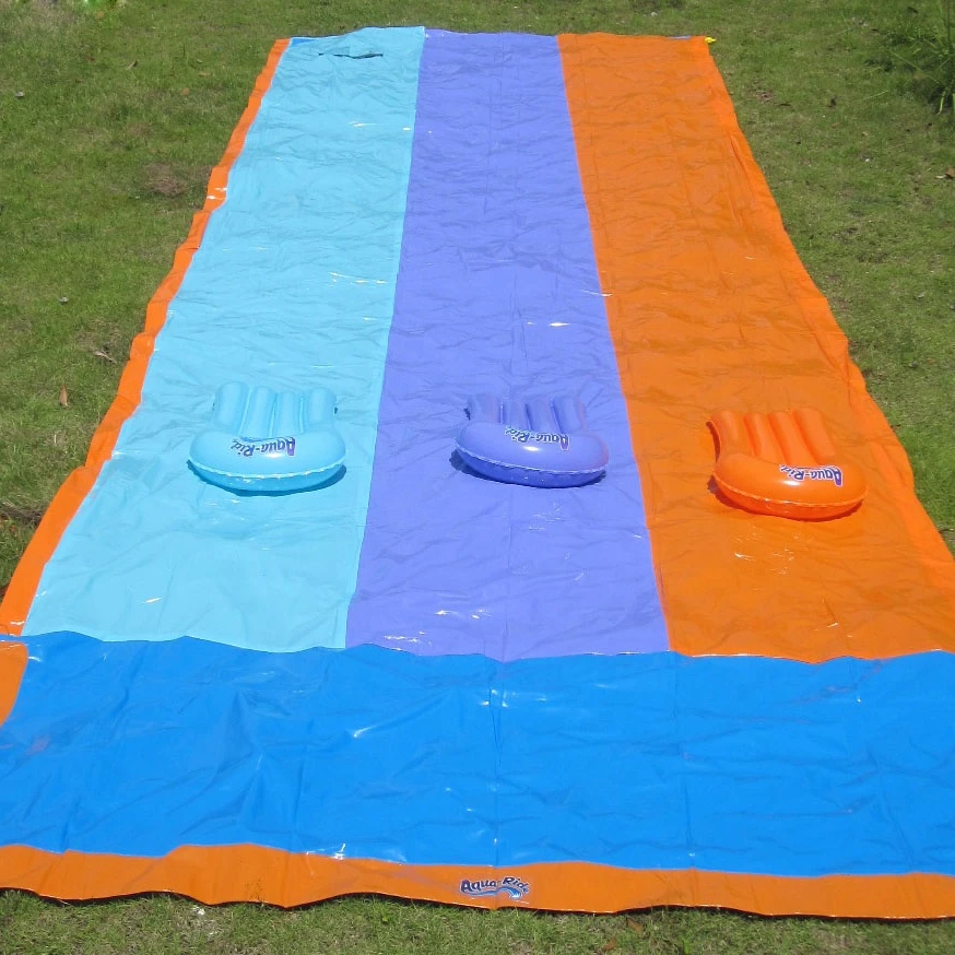 Double Lane Splash Kids Inflatable Slip And Water Slide