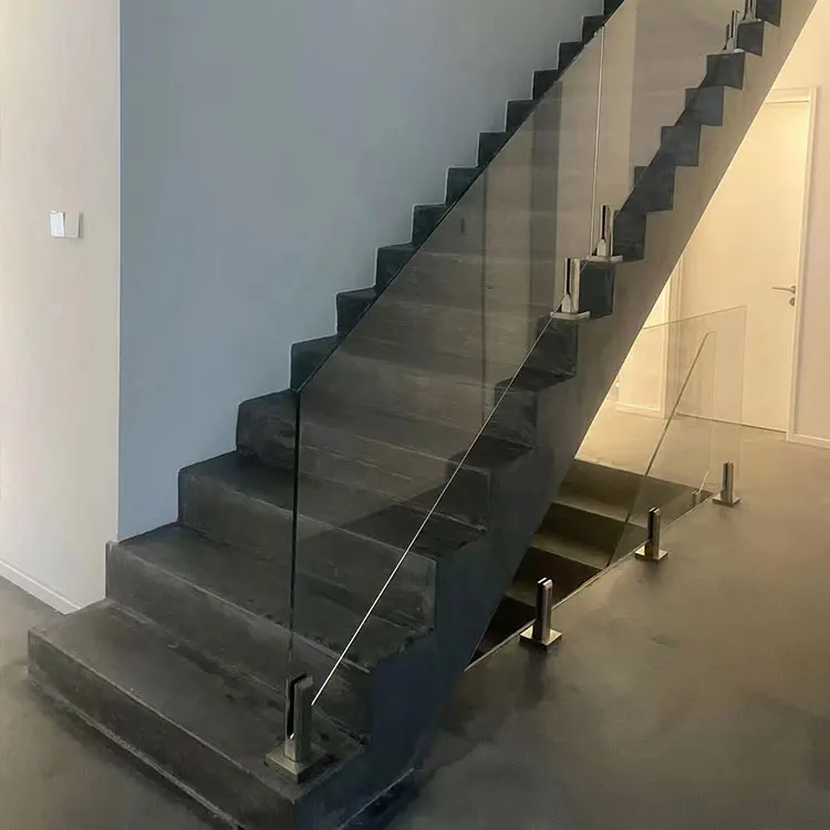 HDSAFE Indoor outdoor 8-12mm frameless glass balustrade handrail patio glass stainless steel swimming pool fence spigot railing