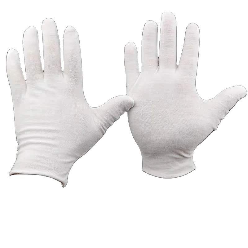 
RTS Cheap Safety Whashable Reusable White Cotton Gloves for Driver Military Jewelry Watch Waiter and Film Art Album Handling 