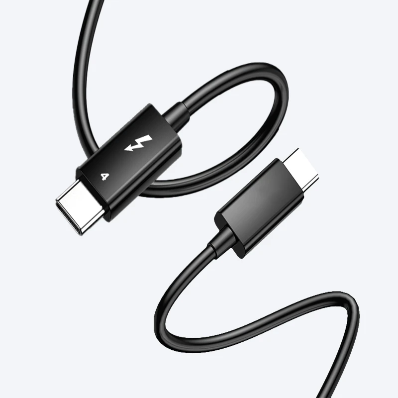 Thunderbolt Cable QGeeM Thunderbolt 3/4 20/40Gbps with Intel Certified Cable 5A 8K@60Hz USB 4 Compatible with More Type C Device